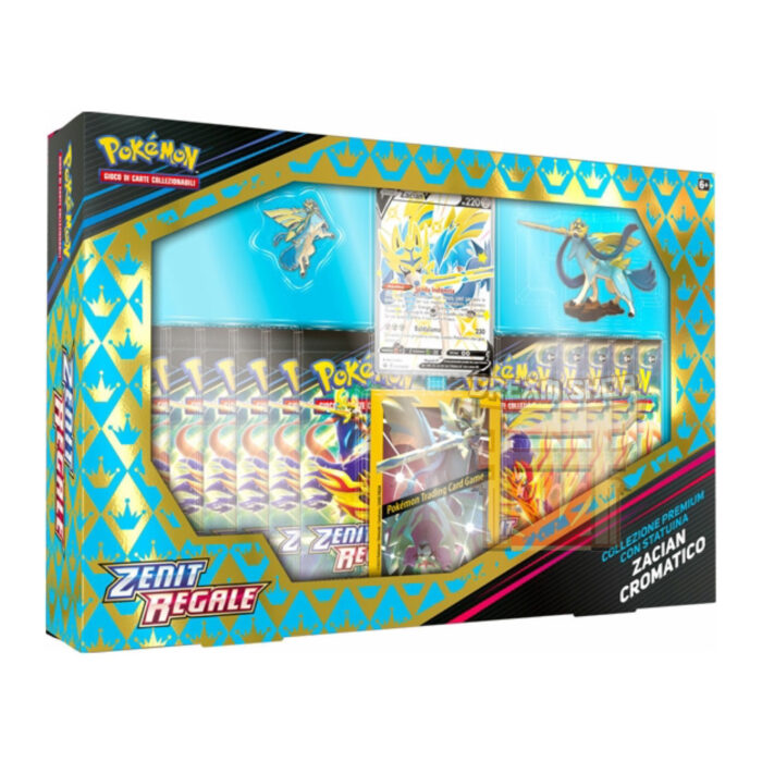 Pokémon GCC Spada e Scudo Zenit Regale Collezione Premium Con Statuina Zacian Cromatico (IT)