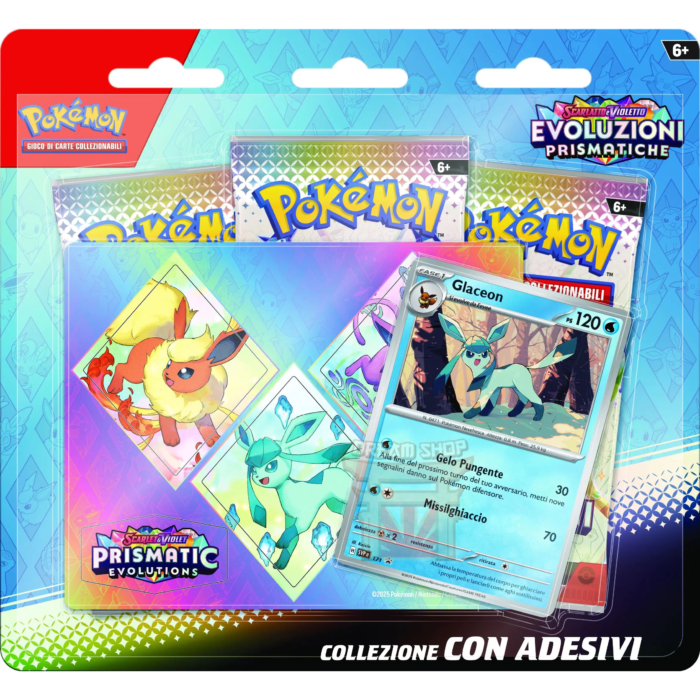 Pokémon GCC Scarlatto e Violetto Evoluzioni Prismatiche Collezione Con Adesivi Glaceon (IT)