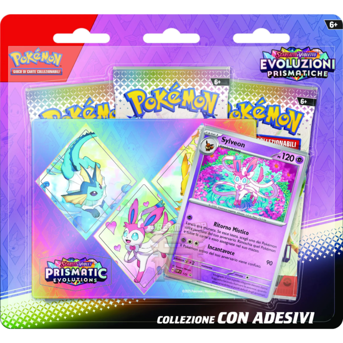 Pokémon GCC Scarlatto e Violetto Evoluzioni Prismatiche Collezione Con Adesivi Sylveon (IT)